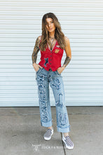 Load image into Gallery viewer, Cowgirl Chaos Patch Denim Jeans