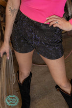 Load image into Gallery viewer, Jitterbug Black Rhinestone Shorts
