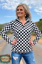 Load image into Gallery viewer, Round the Track Checkered Pullover