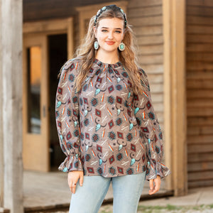 Western Nights Ruffle Longsleeve