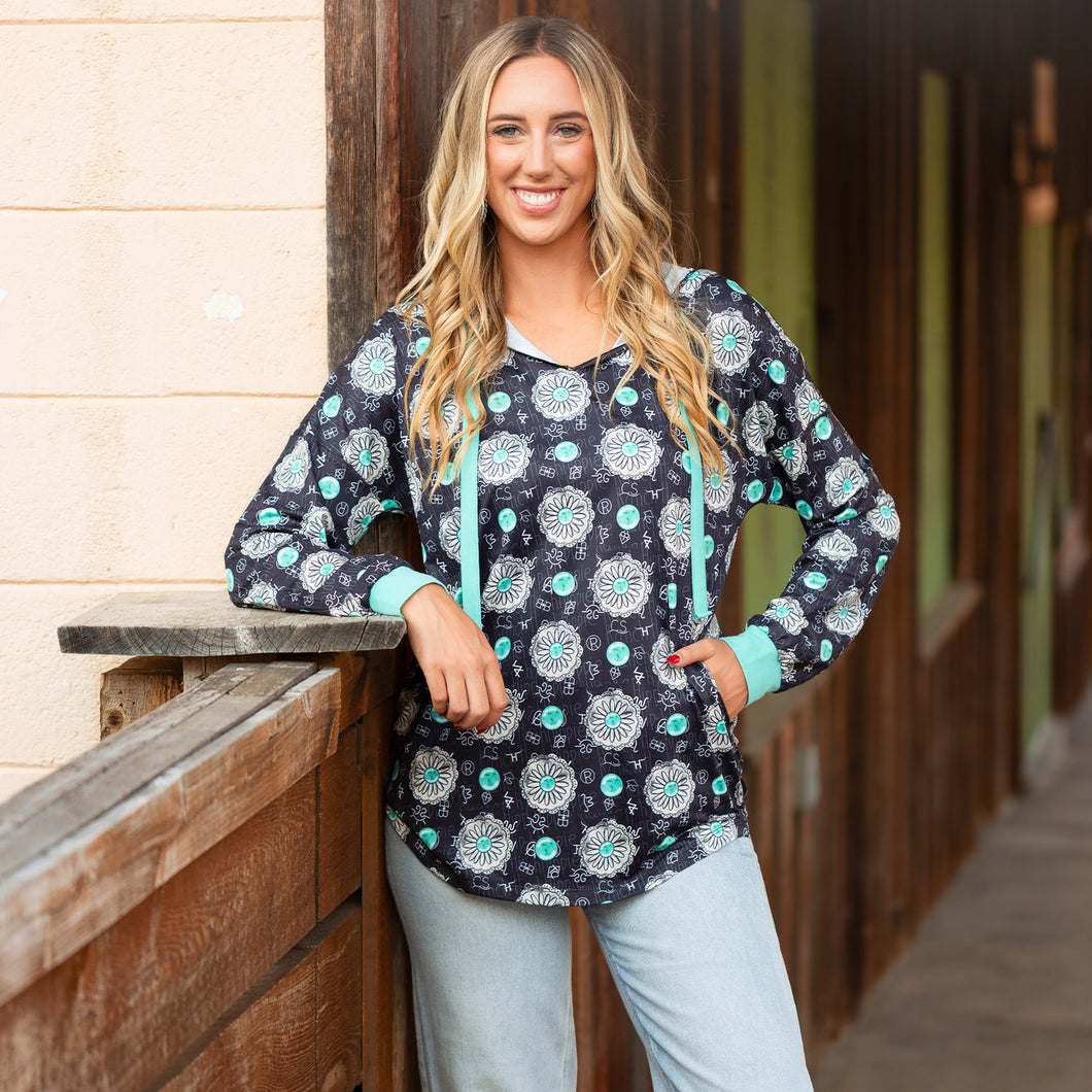 Concho Valley Turquoise Hoodie