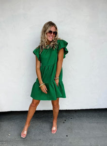 Ruffle Dress Green