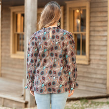 Load image into Gallery viewer, Western Nights Ruffle Longsleeve
