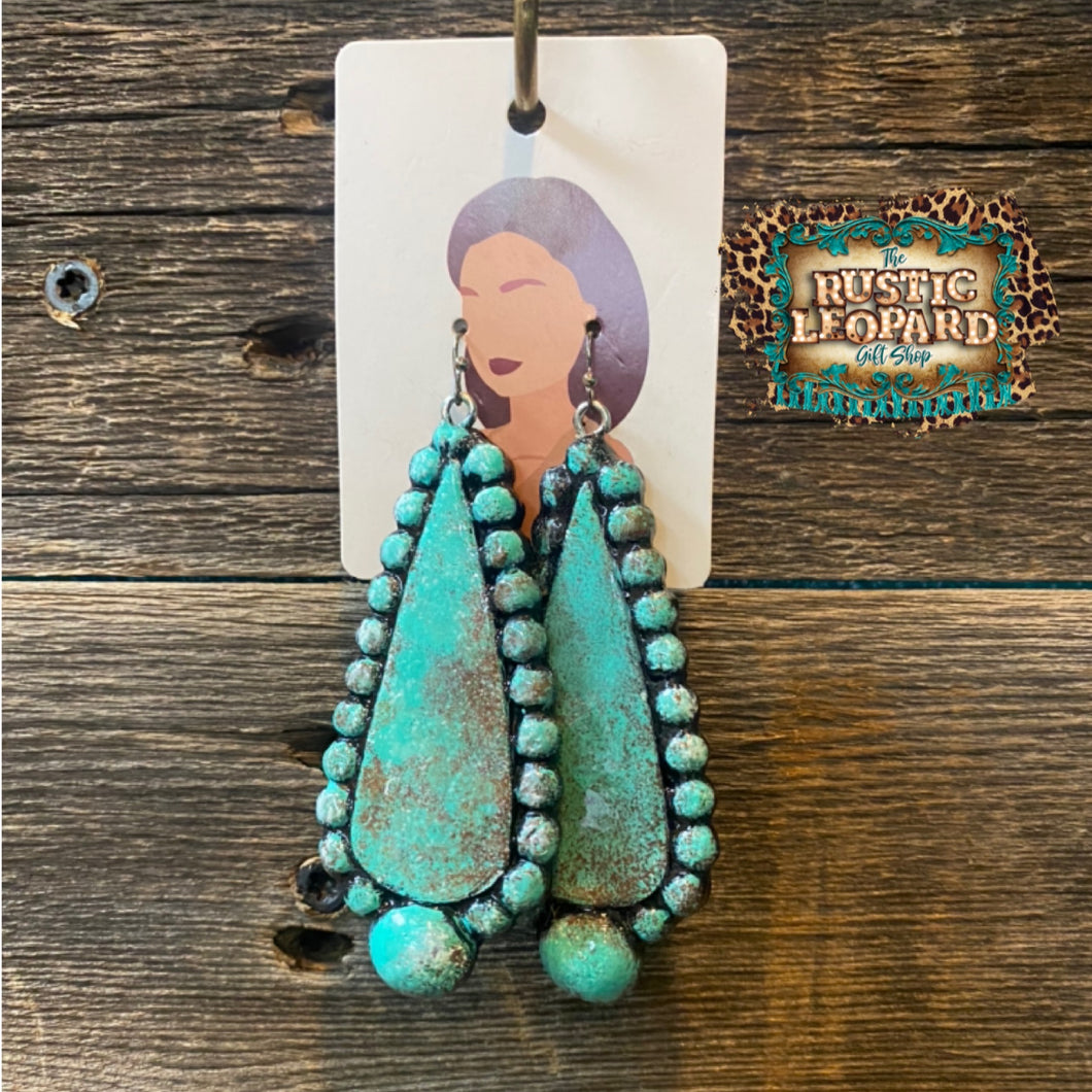 Broken Arrow Turquoise Earrings