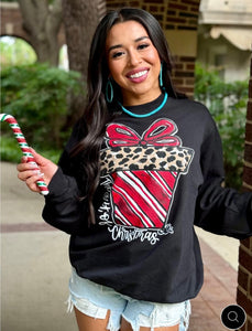 Candy Cane Present Sweatshirt