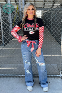 Pep Rally Red Mesh Layering Top