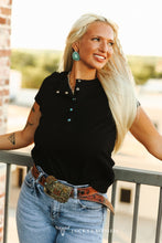 Load image into Gallery viewer, The Highway Turquoise Snap Button Top
