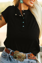 Load image into Gallery viewer, The Highway Turquoise Snap Button Top
