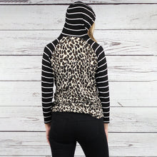 Load image into Gallery viewer, Leopard and Stripes Hoodie
