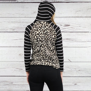 Leopard and Stripes Hoodie