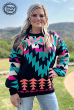 Load image into Gallery viewer, Western Lights Aztec Sweater
