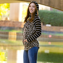 Load image into Gallery viewer, Leopard and Stripes Hoodie
