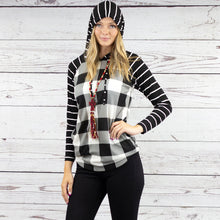 Load image into Gallery viewer, Buffalo Plaid &amp; Stripes Hoodie
