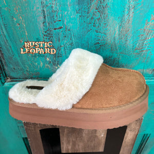 Delaney Tan Fur Platform Slipper