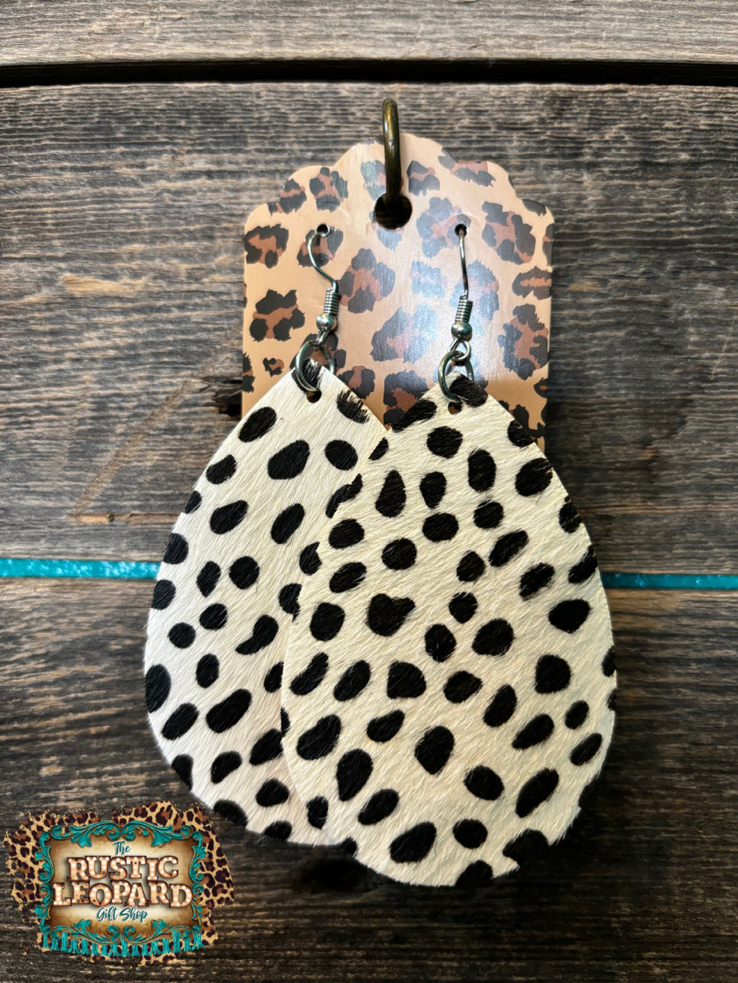 Tear Drop Faux Hide Earrings