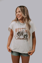 Load image into Gallery viewer, Western Cowboy Roped Embroidery Tshirt
