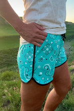 Load image into Gallery viewer, Bandana Babe Turquoise Shorts
