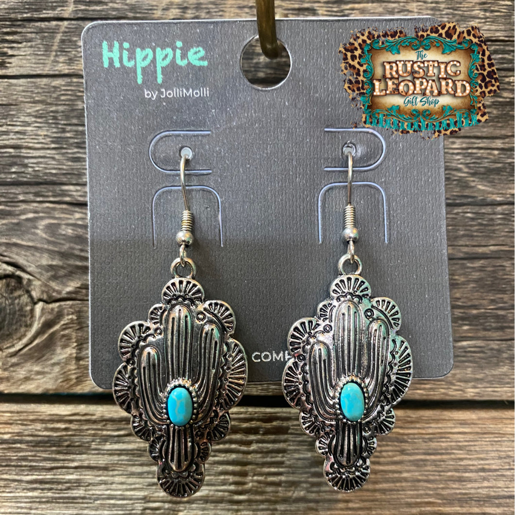 Sterling Cactus Earrings