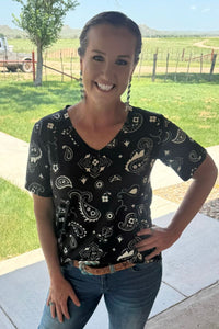 Black Bandana Babe Crew Neck