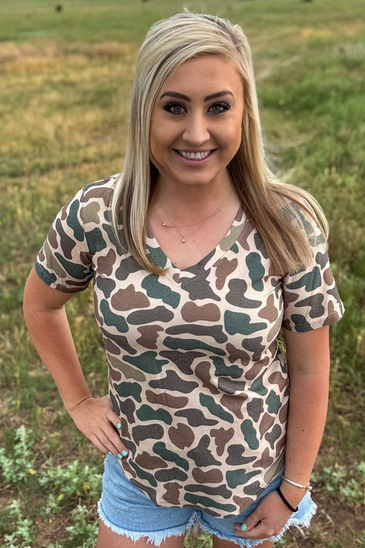 Stand Down V-Neck Top
