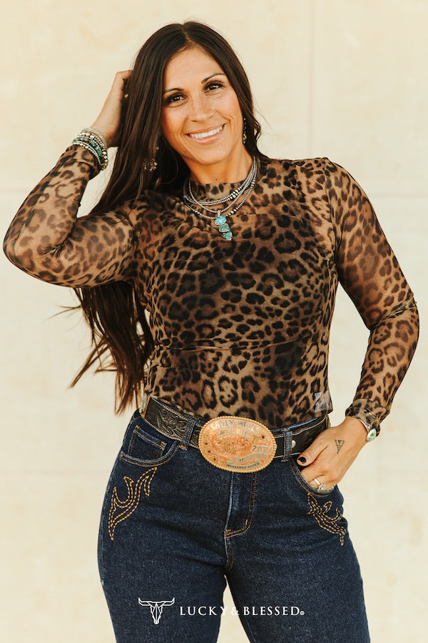 Leopard Long Sleeve Mesh