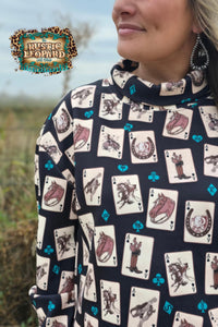 Luck Of The Brand Mock Neck Pullover