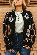 Load image into Gallery viewer, Black Cactus Horseshoe Sweater
