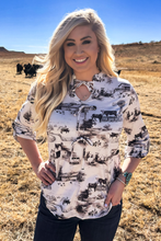 Load image into Gallery viewer, Farm Fresh Toile Bow Top
