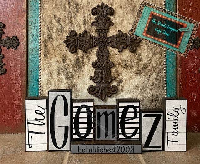 Customized Name Blocks – The Rustic Leopard Gift Shop